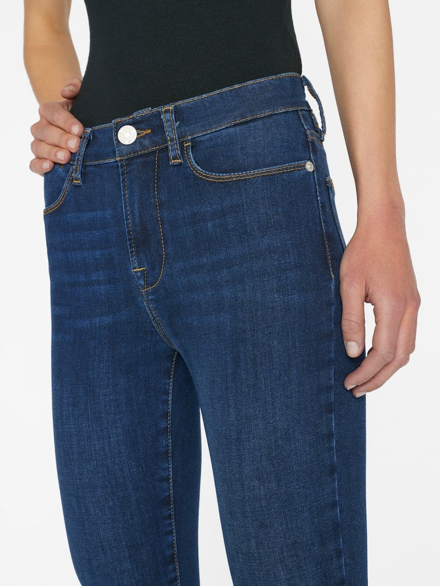Frame Le High Slit Hem Ankle Skinny Jeans In Blue