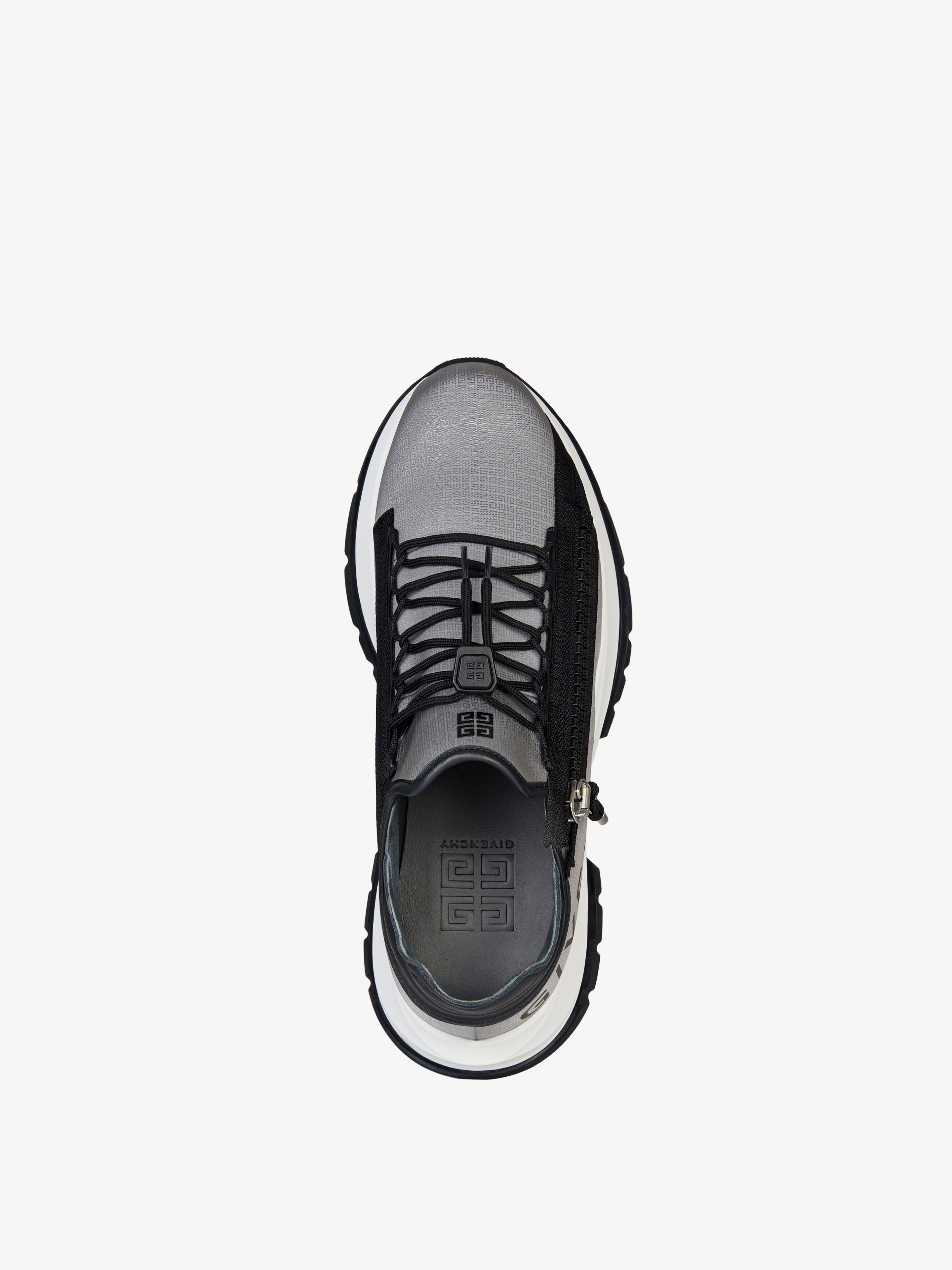 Givenchy Spectre Runner Sneakers In 4g Synthetic Fiber With Zip In Grey Black