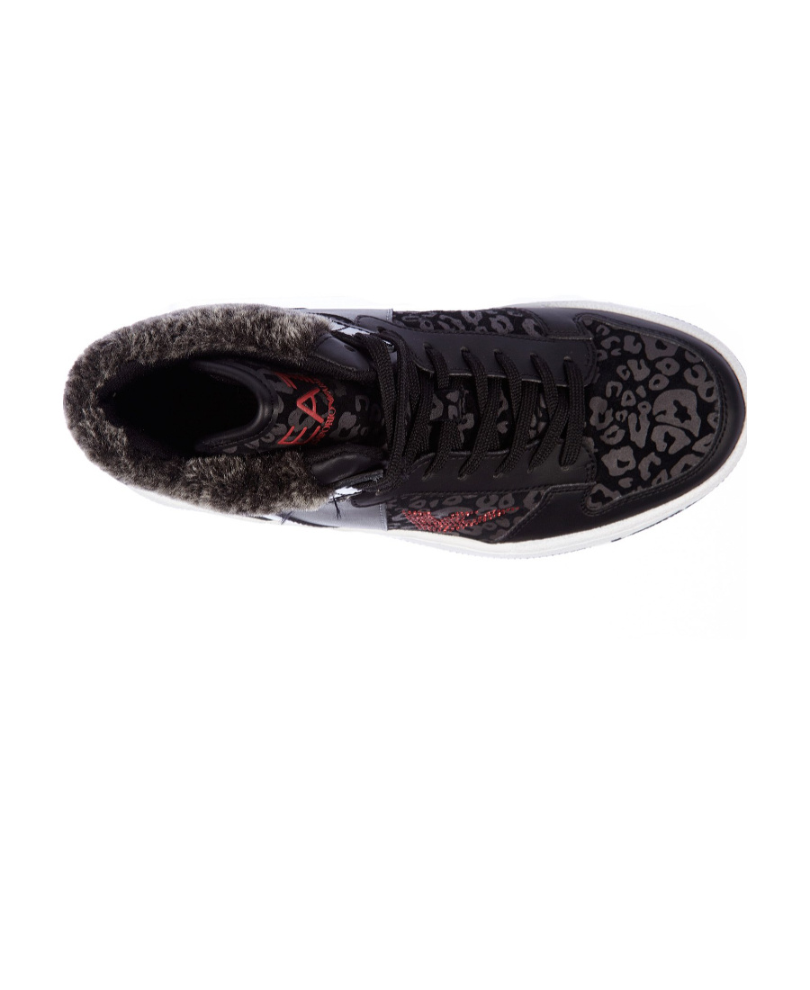 Ea7 Logo Details Casual Sports Shoes In Black
