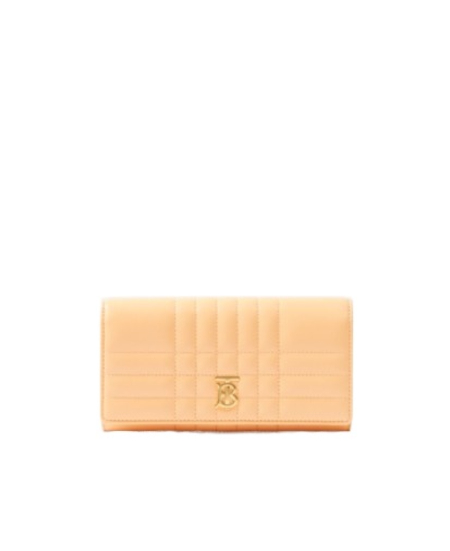 Burberry Peach Leather Lola Wallet In Nude