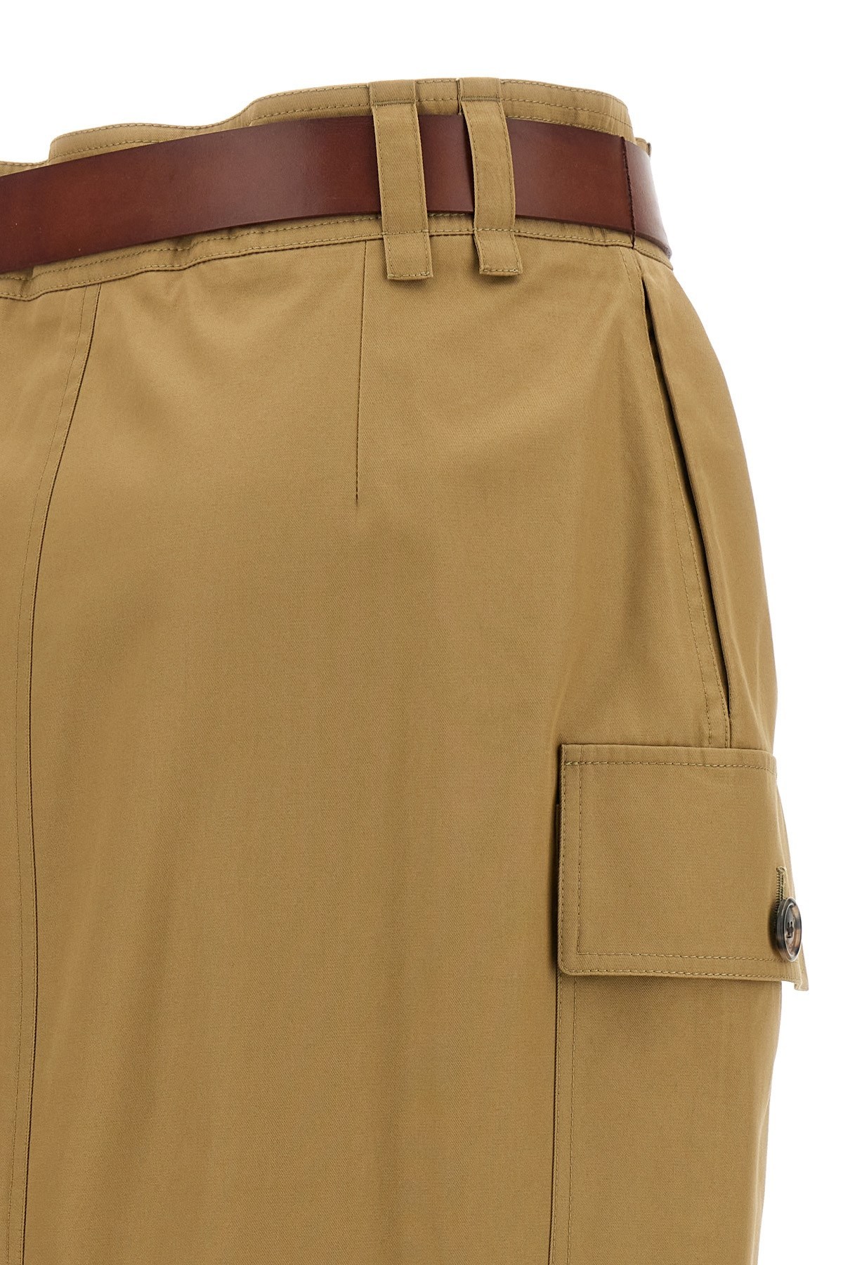 Saint Laurent Paris Women Gonna A Matita Cassandre In Twill Di Cotone In Brown