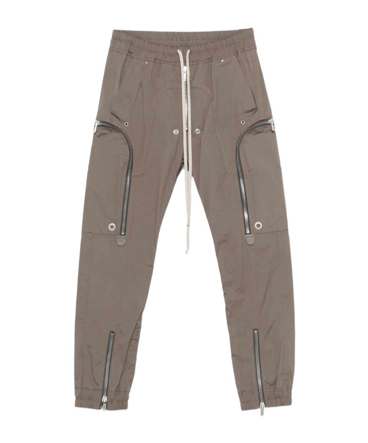 Rick Owens Slim Fit Cargo Trousers With Zipper And Snap In Brown