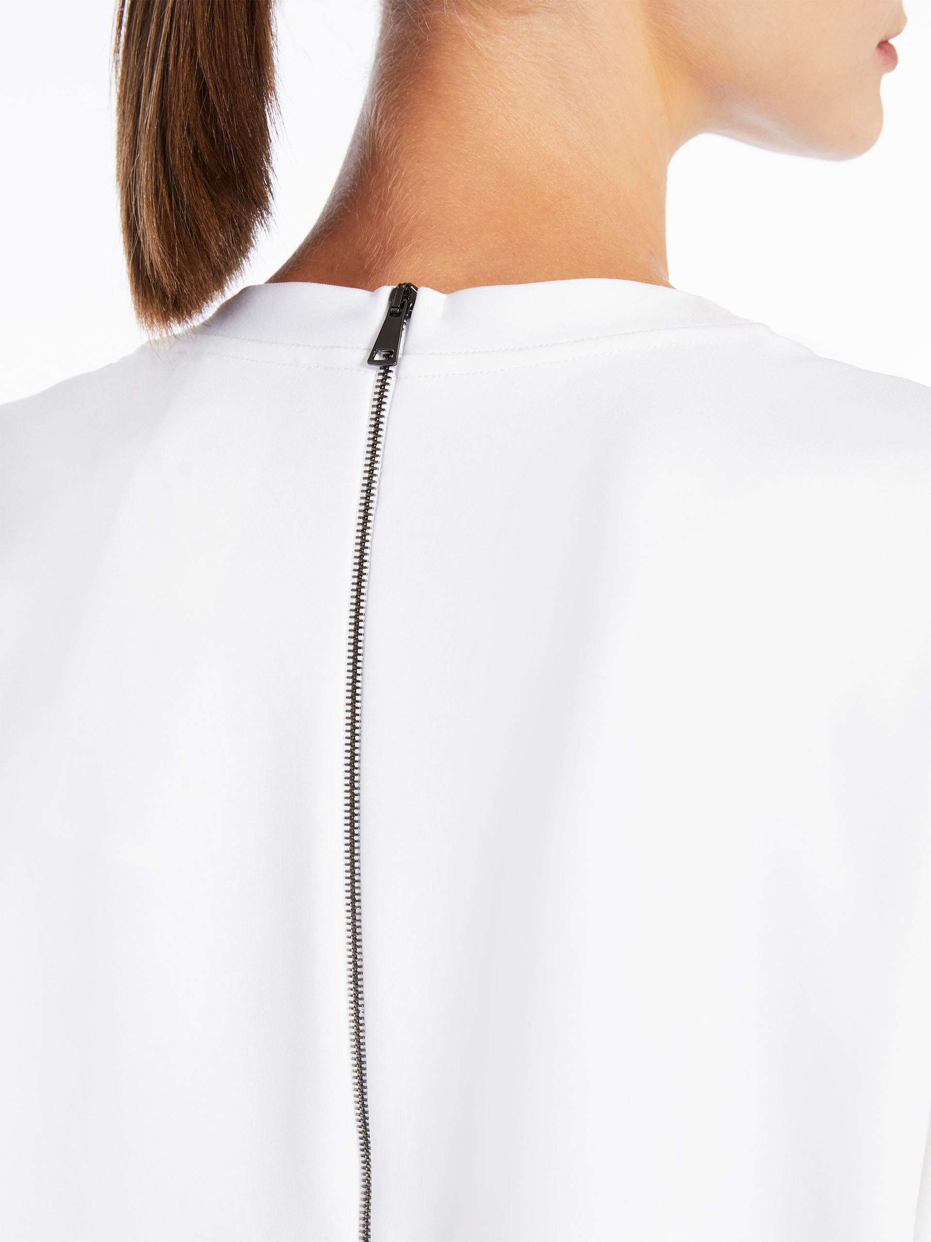 Max Mara Cotton Poplin Lace-up Mini Dress In White
