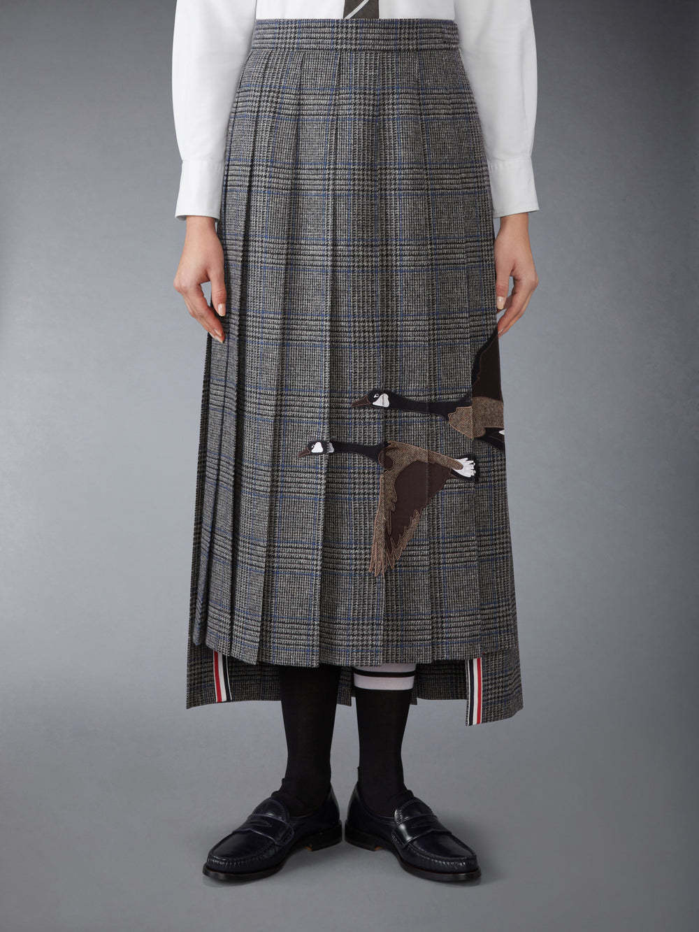 Thom Browne Plaid Skirt In Gray