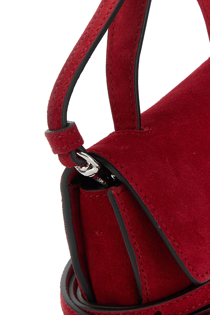 Moschino Small Structured Handbag Featuring Buckle Detail In Red
