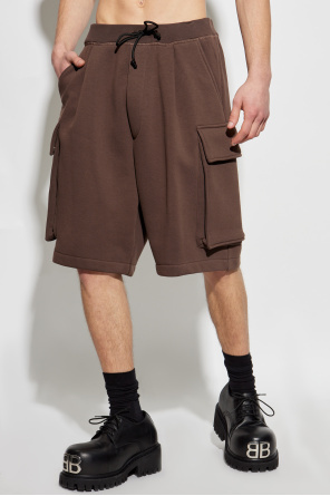 Dsquared2 Cotton Track Shorts In Brown