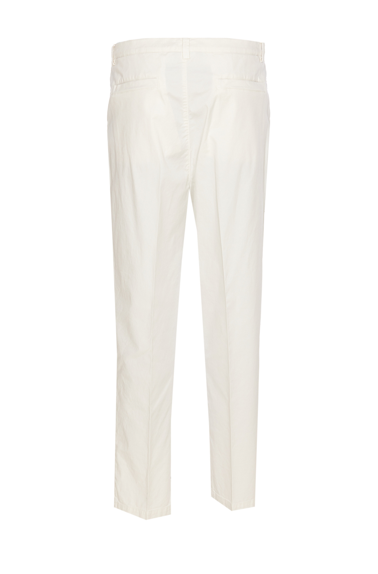 Brunello Cucinelli Garment-dyed Trousers In Twisted Cotton Gabardine In White