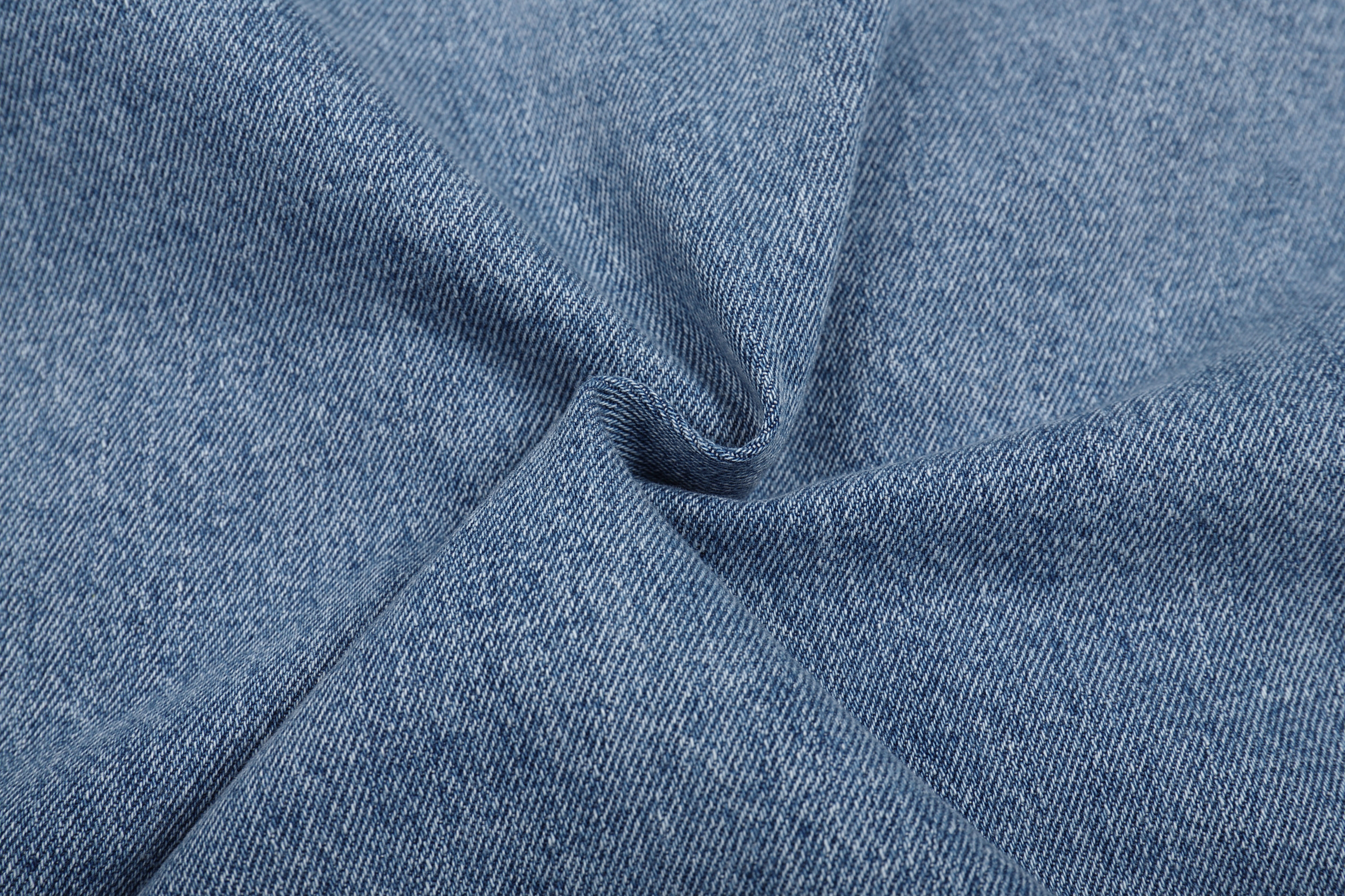 Liuregali Stitched Long-sleeved Denim Shirt In Blue