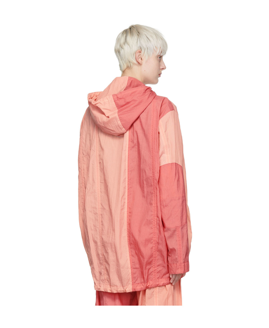 Stella Mccartney Two-tone Crinkled Bomber Jacket In Pink