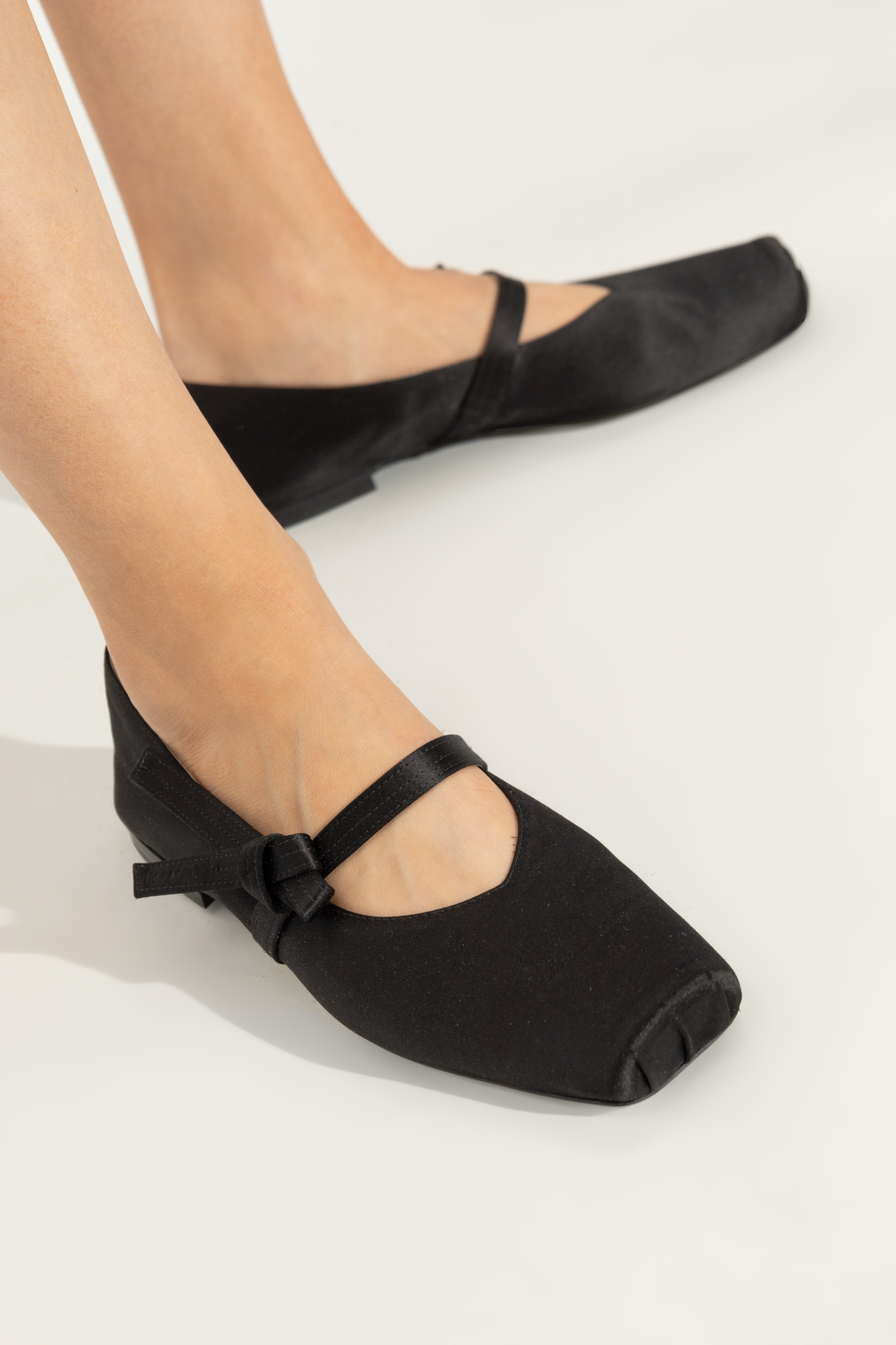Kenzo Leather Ballerina Shoes In Black
