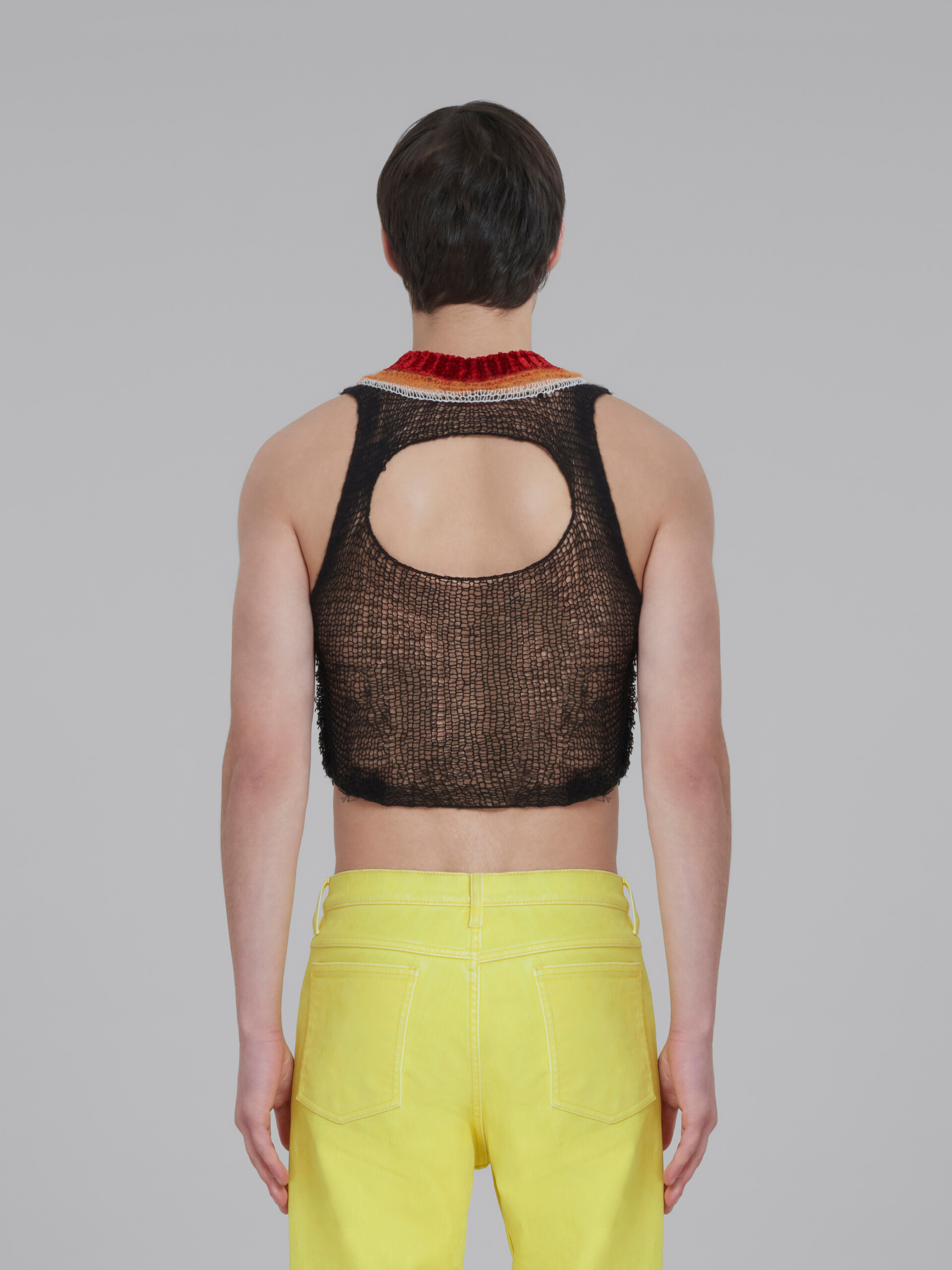 Shop Marni Black Wool-cashmere Top With Cutout In Gray