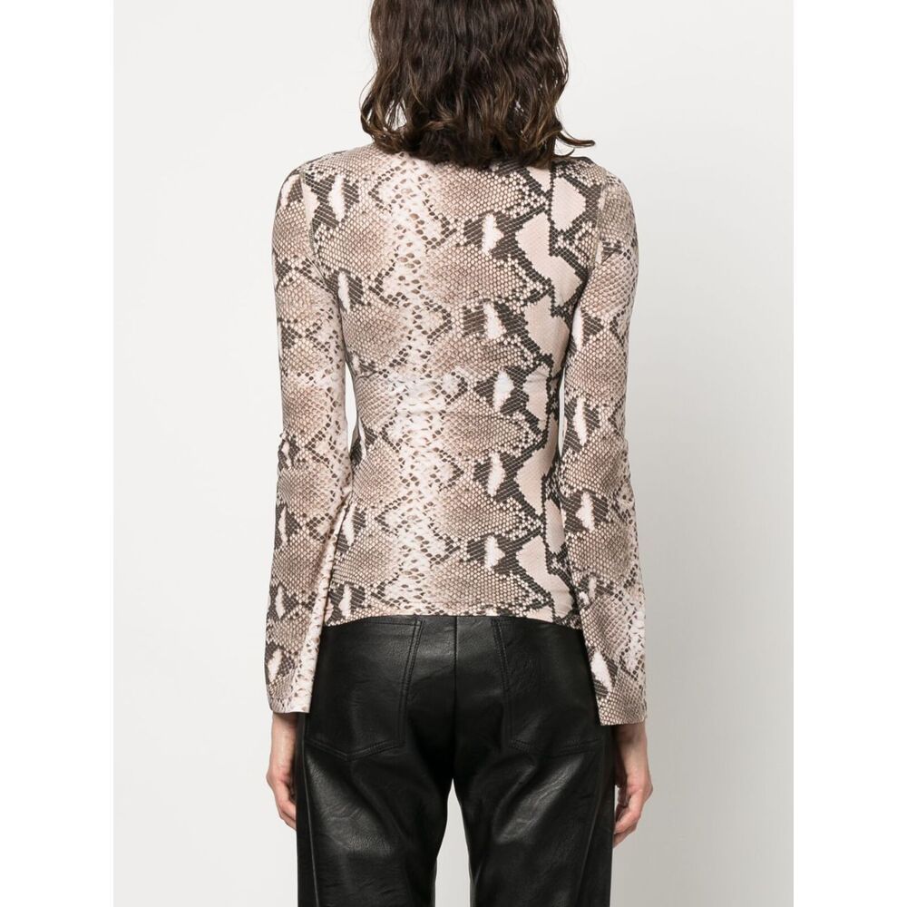 Shop Stella Mccartney Leopard Pattern Highneck Top In Nude