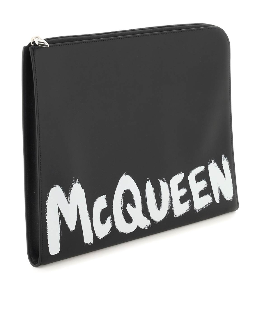 Alexander Mcqueen Logo-printed Zip-around Wallet In Black