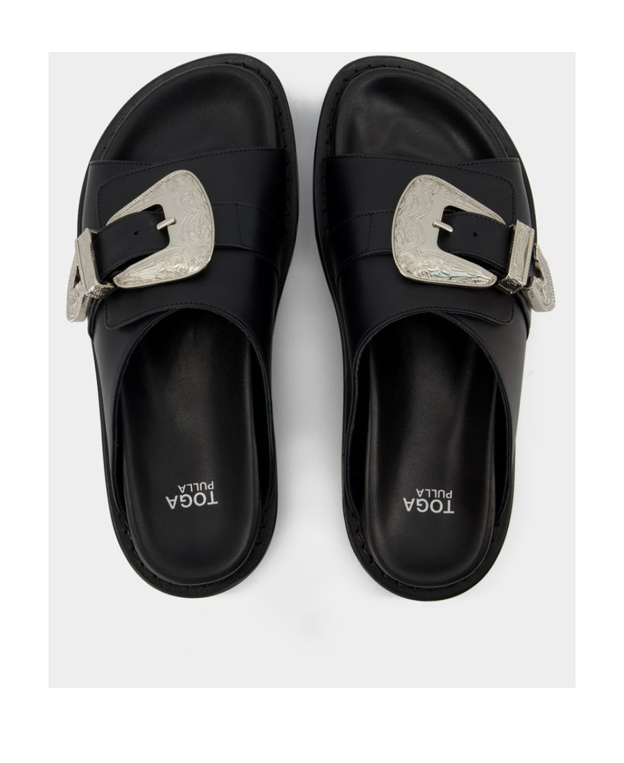 TOGA TOGA WESTERN-STYLE BUCKLE DETAILED SLIP-ON SANDALS 