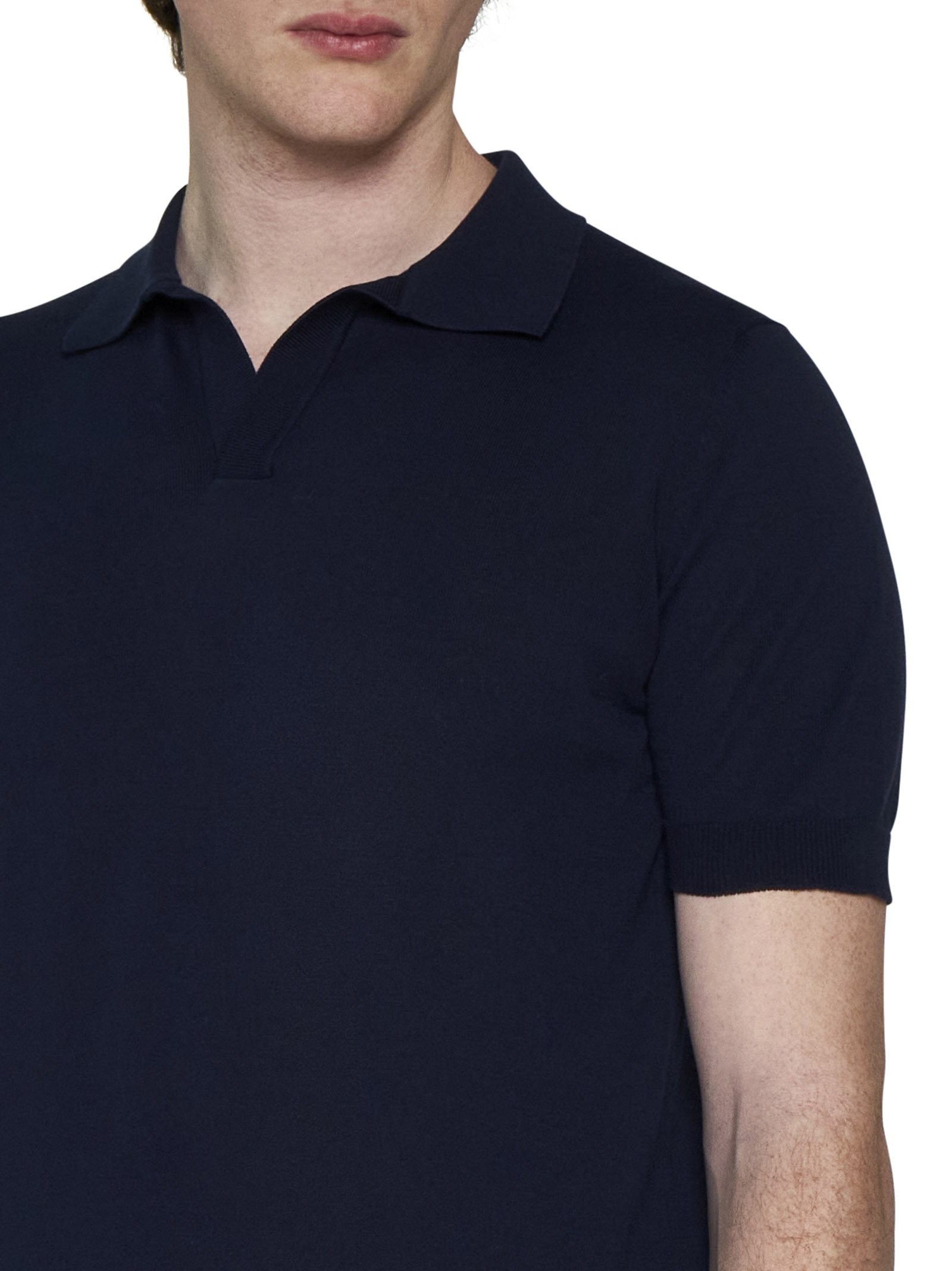 Tagliatore Keith Knitted Polo Shirt In Black
