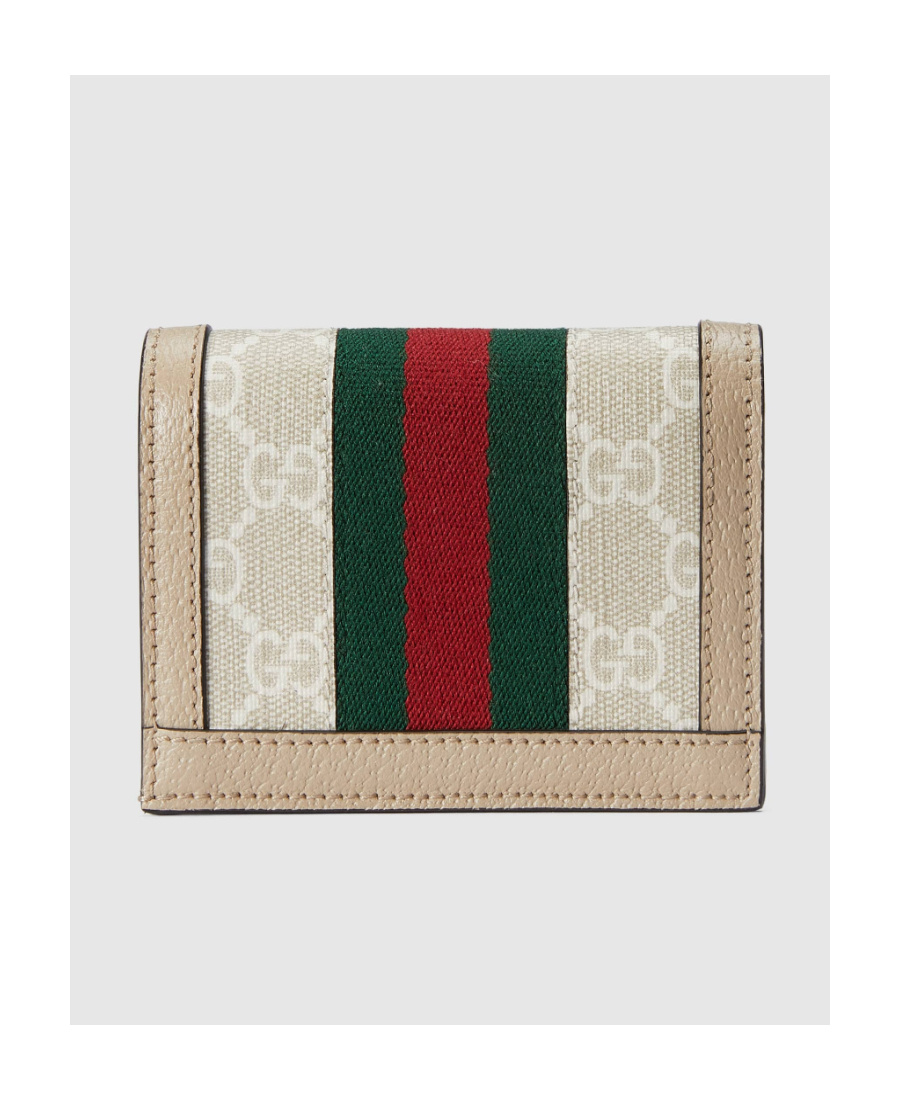 Gucci Ophidia Gg Card Case Wallet In Nude