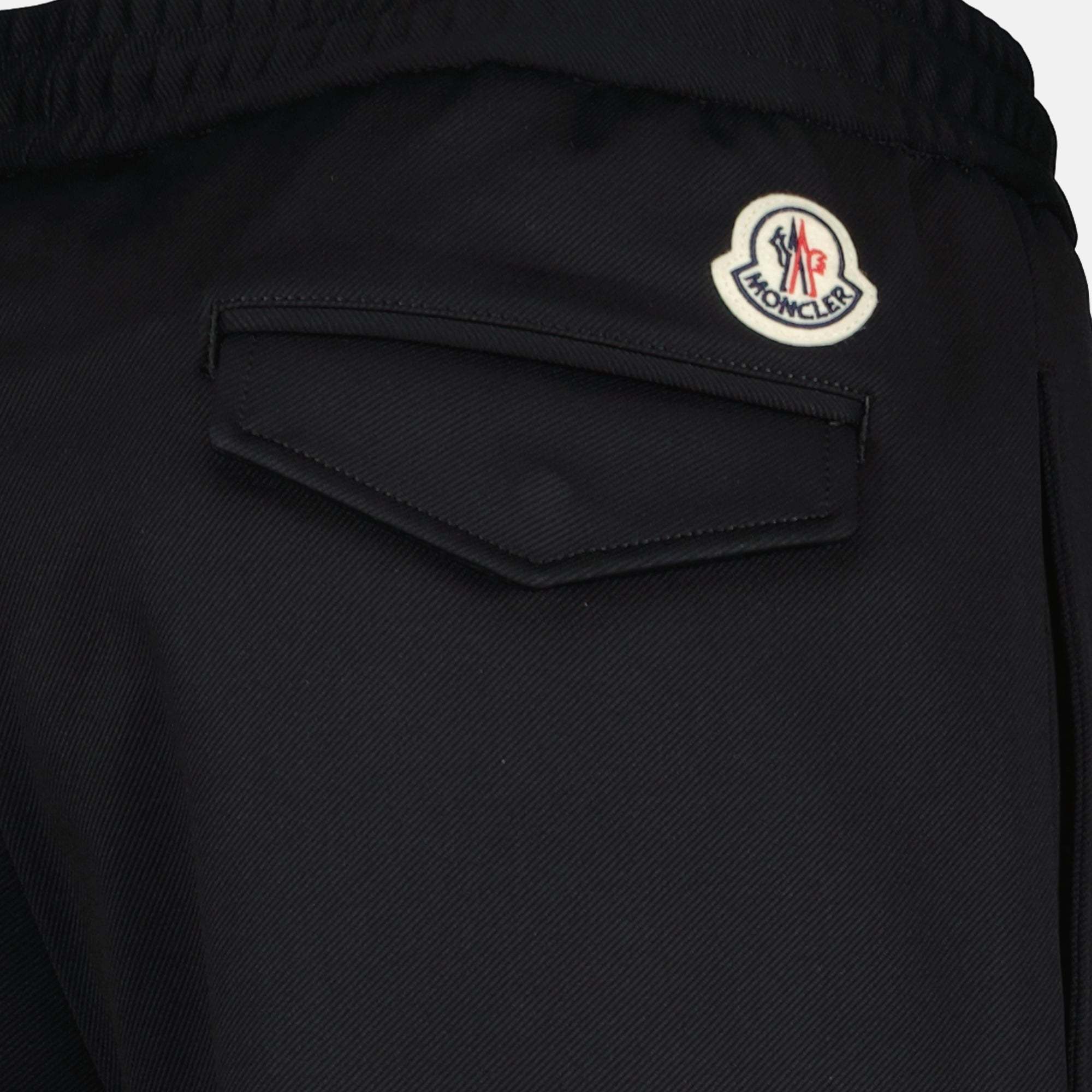 Moncler Logo Patch Drawstring Track Pants In Black
