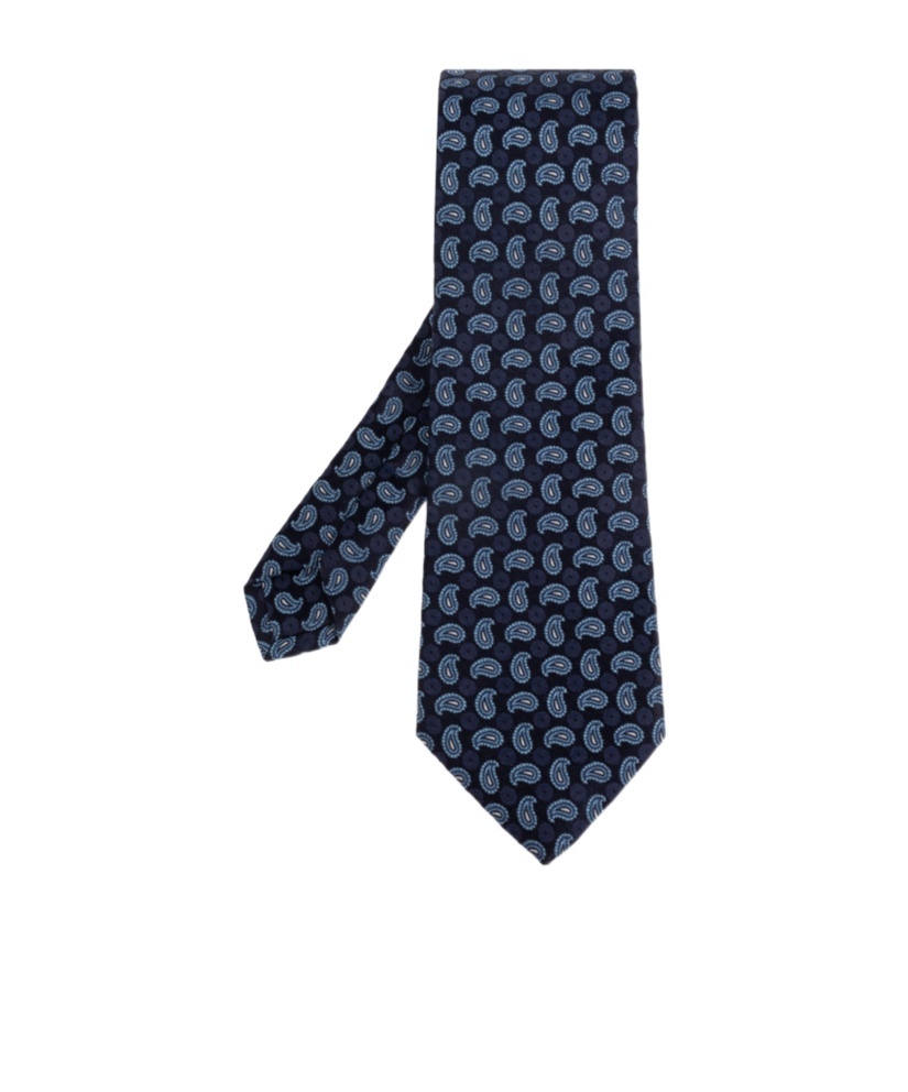 Etro Paisley Print Silk Tie In Black