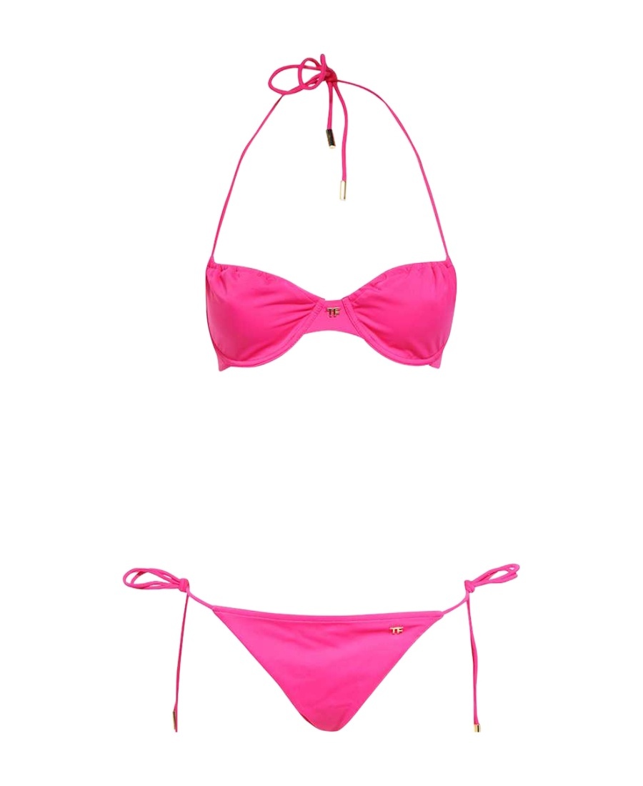 Tom Ford Neck Split Swimsuit In Pink