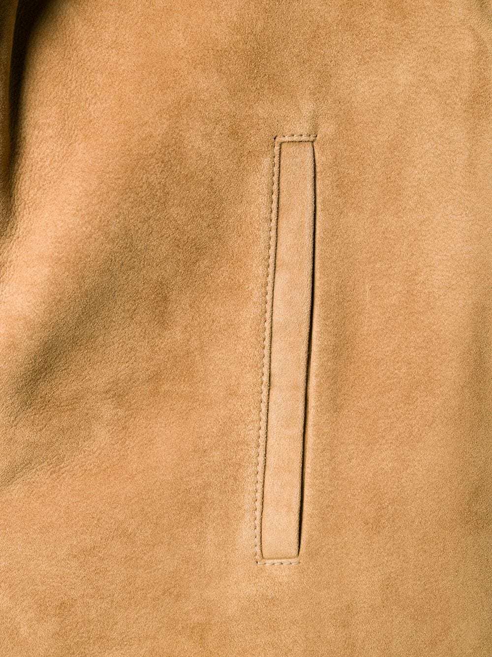 Saint Laurent Fur Zipper Coat In Brown