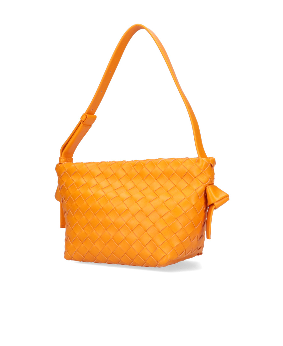 Bottega Veneta Tie Intrecciato Shoulder Bag In Orange