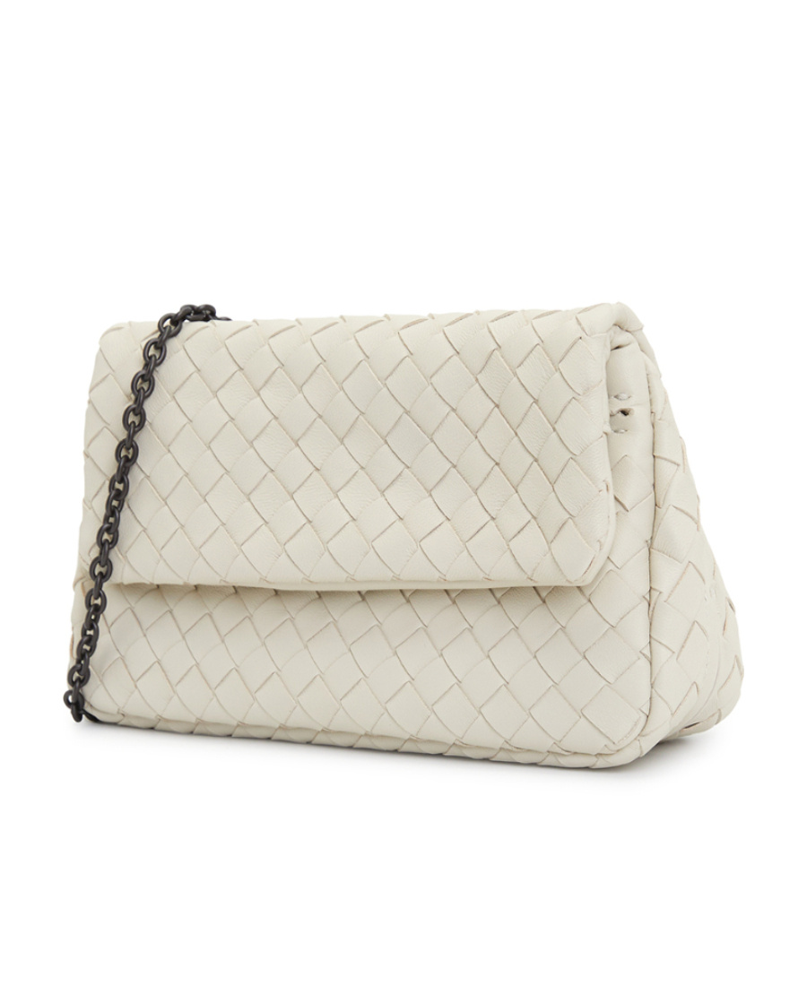 Shop Bottega Veneta Flip Shoulder Bag In White