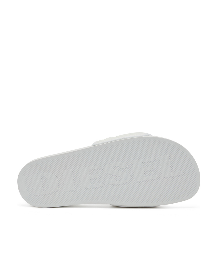Diesel Logo-embossed Slides In White