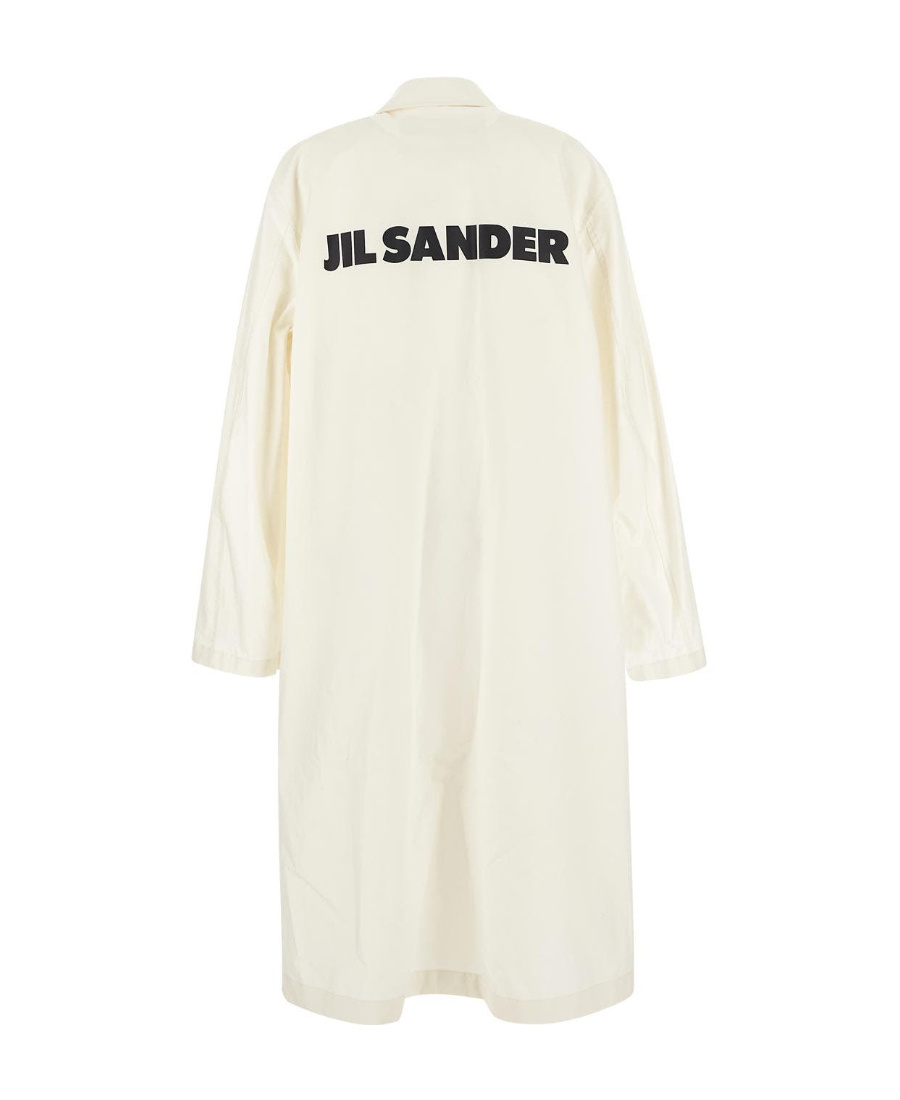 JIL SANDER LOGO-PRINT SINGLE-BREASTED COAT