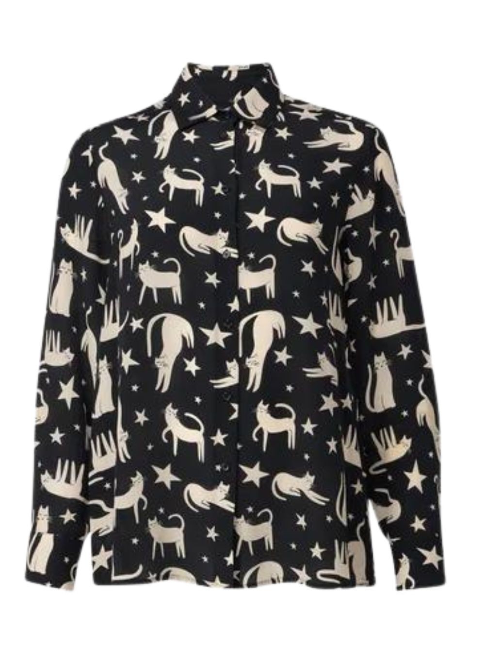 Weekend Max Mara Printed Silk Tabella Shirt In Black