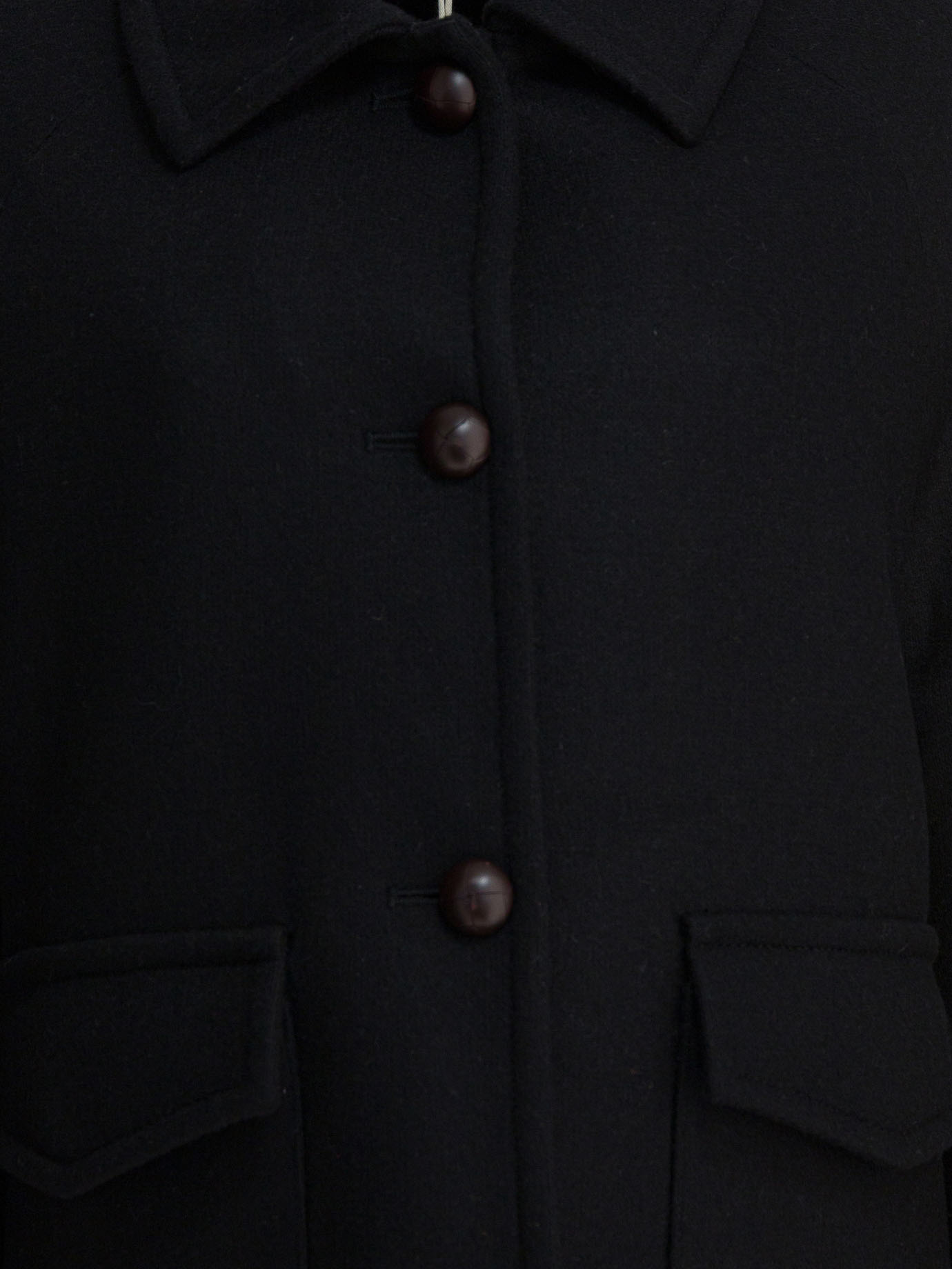 Circolo 1901 Black Wool Double-breasted Coat In Black