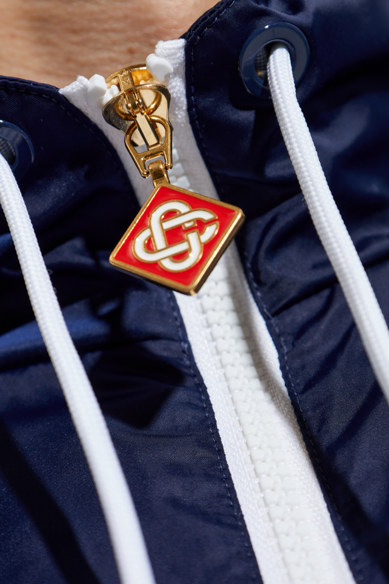 Casablanca Pinstripe Laurel Zip-up Track Jacket In Blue