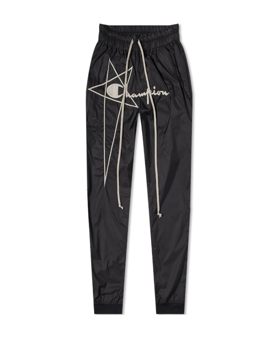 Rick Owens Embroidered Logo Joggers In Black