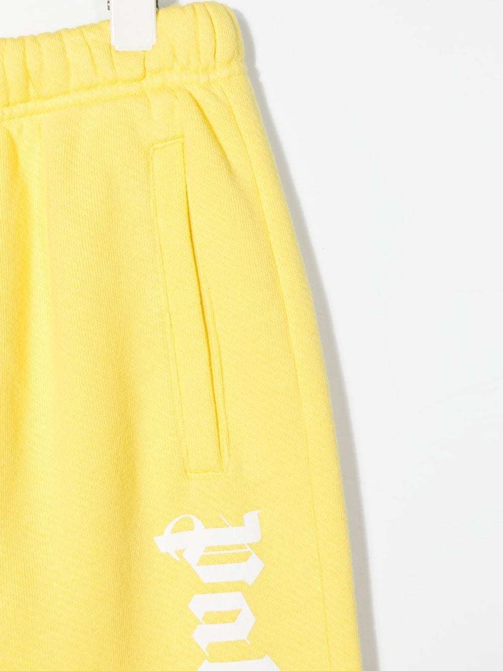 Palm Angels Logo-print Tracksuit Bottoms In Yellow