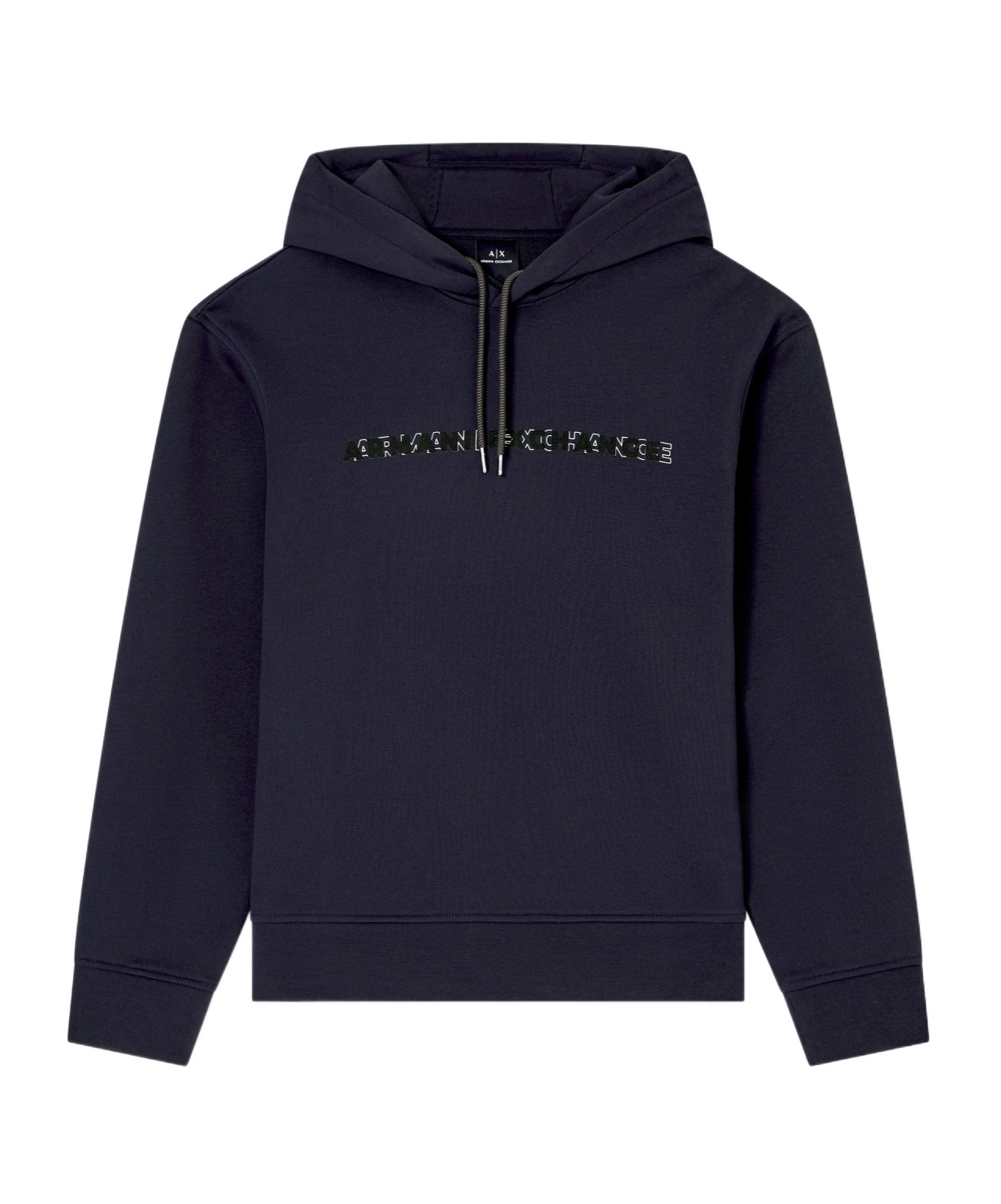Armani Exchange Long Sleeve Hooded Sweatshirt In Blue