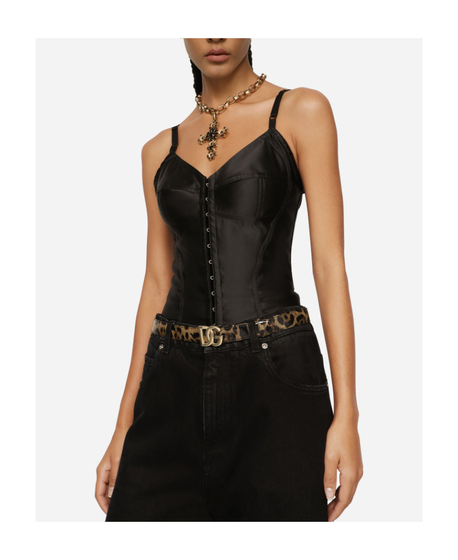 Dolce & Gabbana Dolce Gabbana X Kim Leopard-printed Buckle Belt In Black