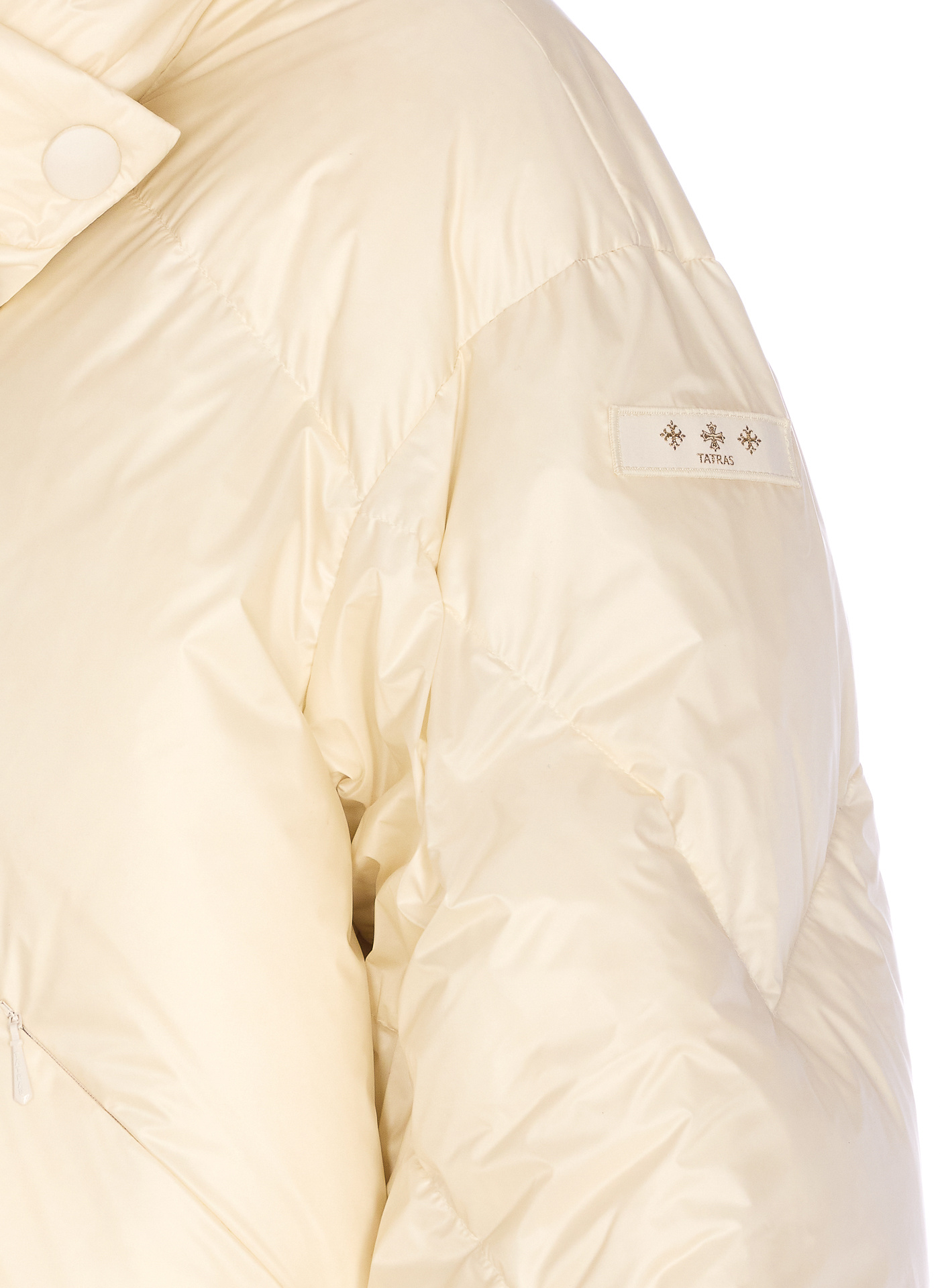 Tatras High Neck Hooded Down Jacket In White