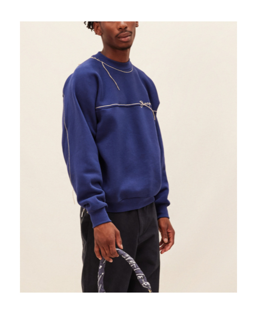 Jacquemus Le Fio Embroidered Sweatshirt In Blue