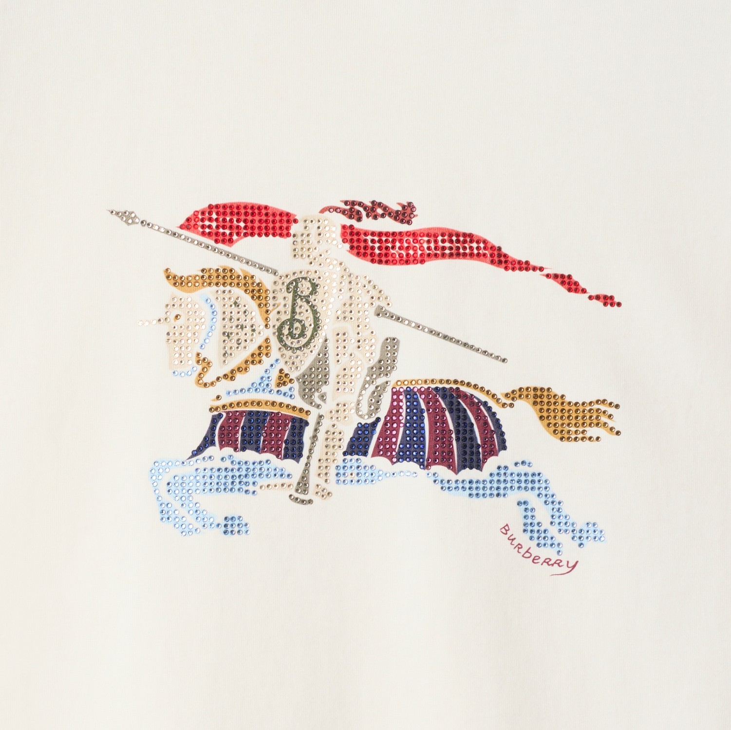 Burberry Graphic Print Crew Neck Short Sleeve Top In White