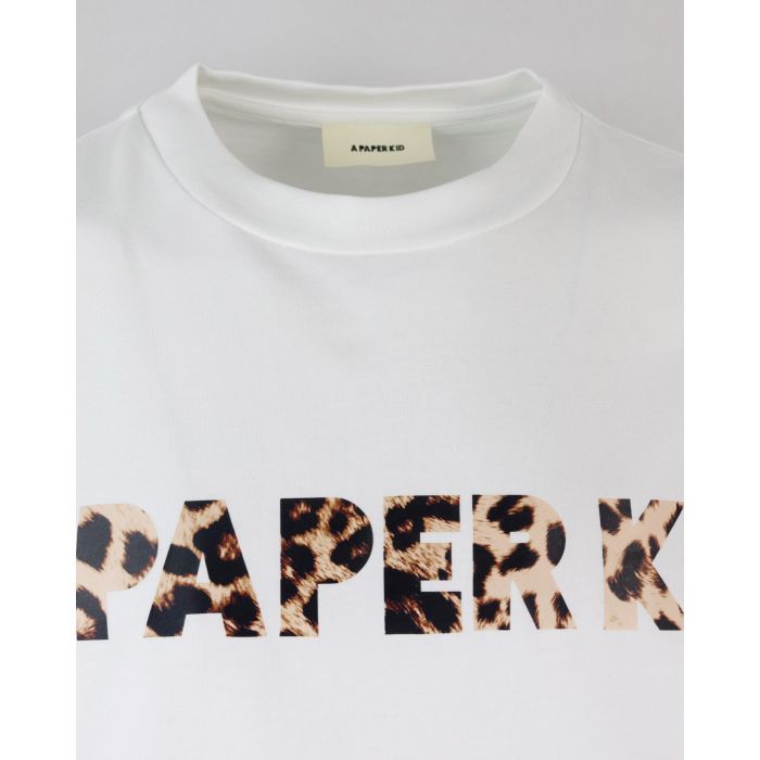 A Paper Kid T-shirt Con Logo Bianca In White