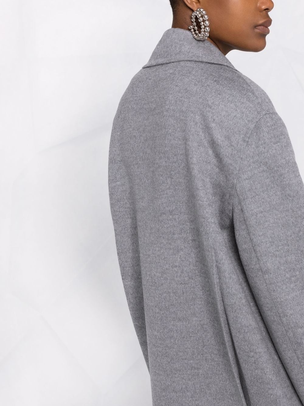 Stella Mccartney Oversize Double-breasted Wool Coat In Gray