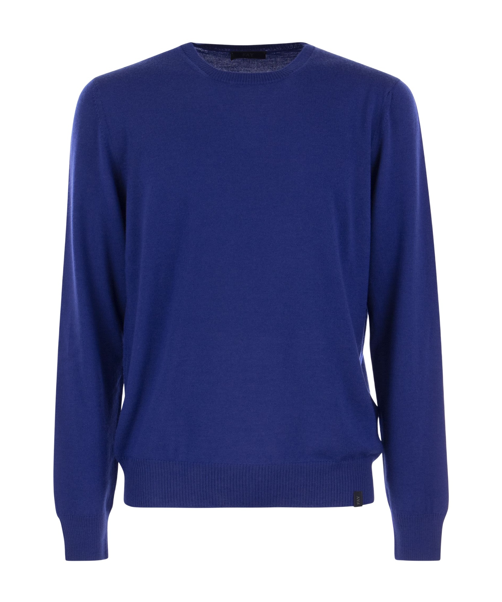 Fay Wool Crew-neck Pullover In Blue