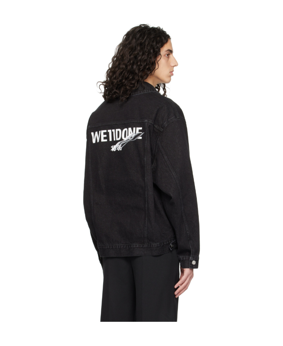 WE11 DONE LOGO-PRINT DENIM JACKET