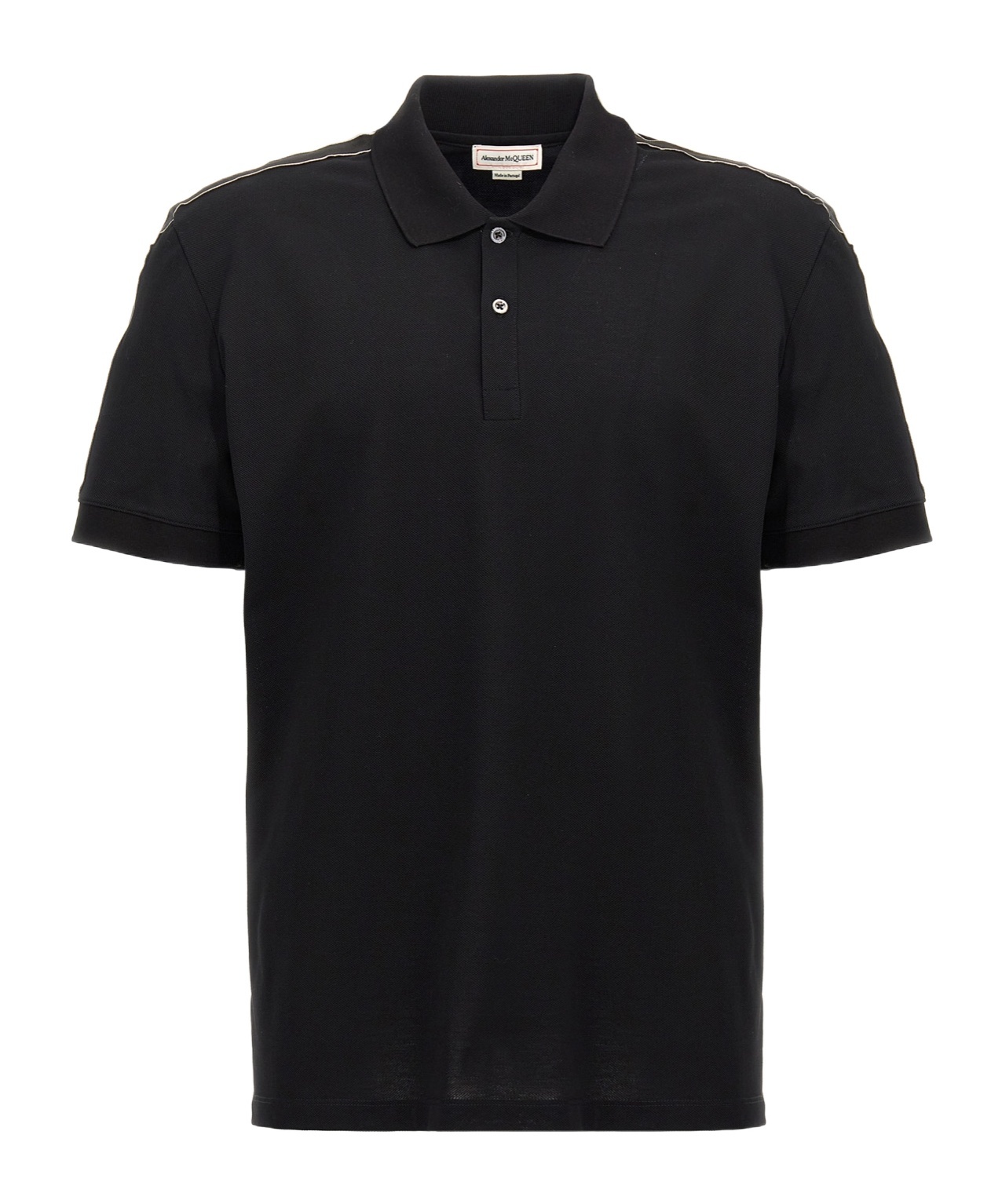 Alexander Mcqueen Organic Cotton Piquet Polo Shirt In Black