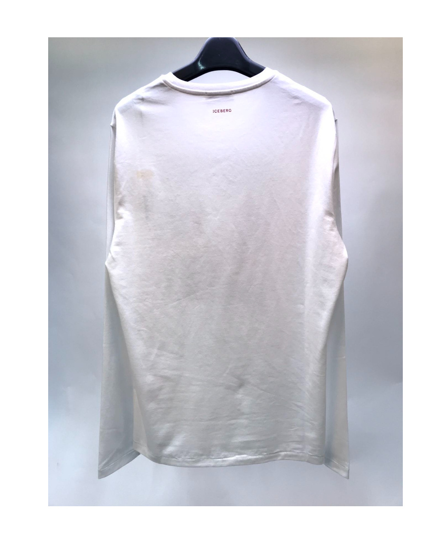 Iceberg T-shirt With Round Neck And Long Sleeves In White