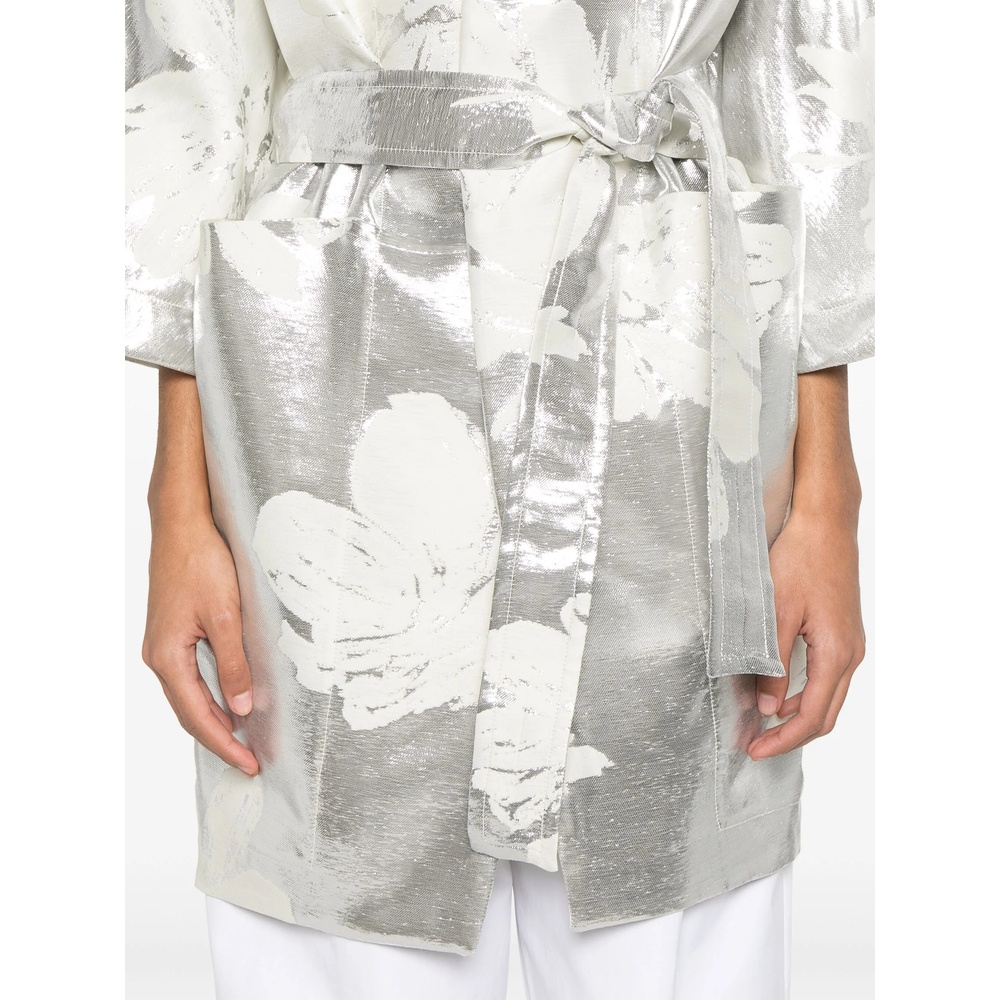 Gianluca Capannolo Floral Pattern Casual Jacket In Gray