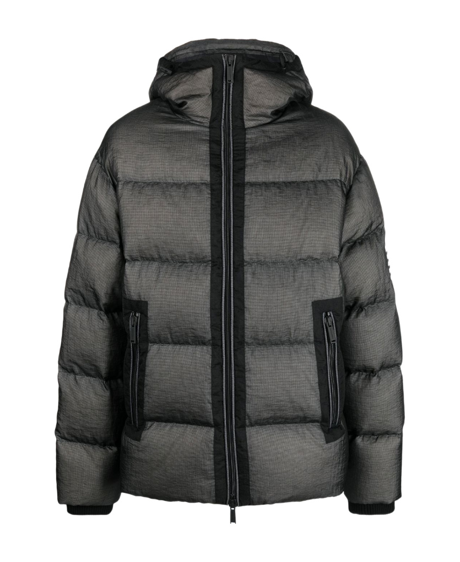 Dsquared2 Nylon Down Jacket With Logo Patch In Black