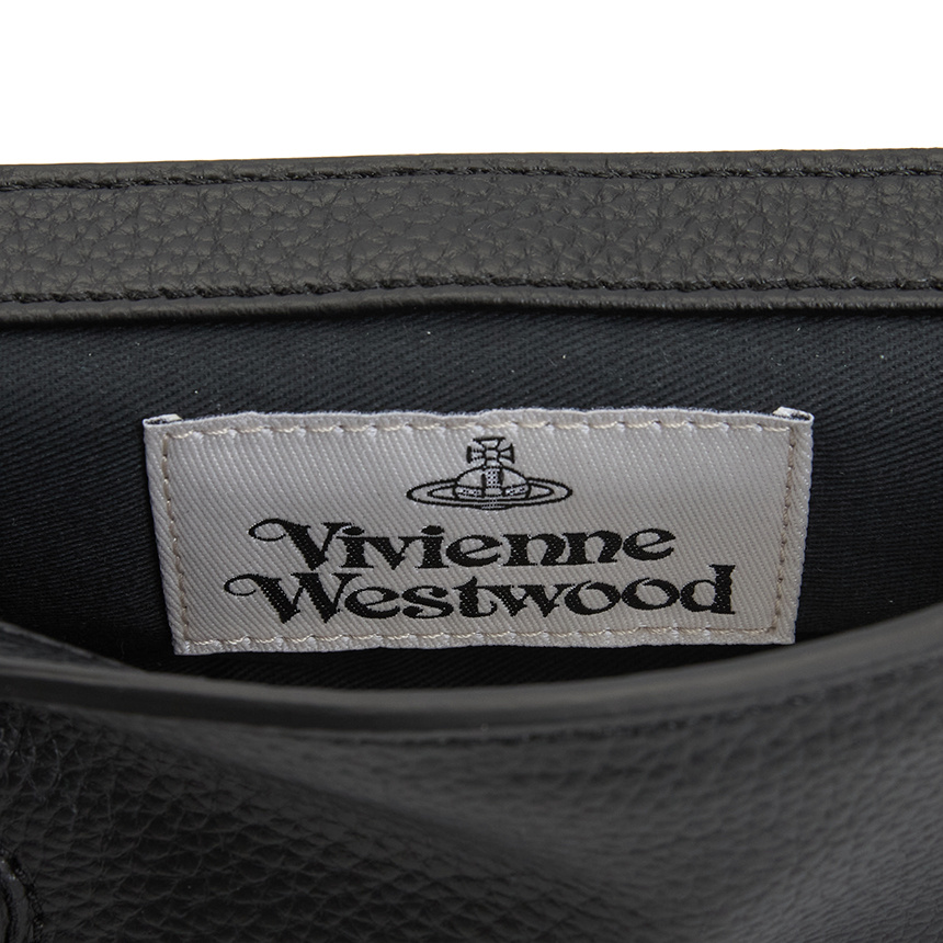 Vivienne Westwood Orb-plaque Clutch Bag In Black