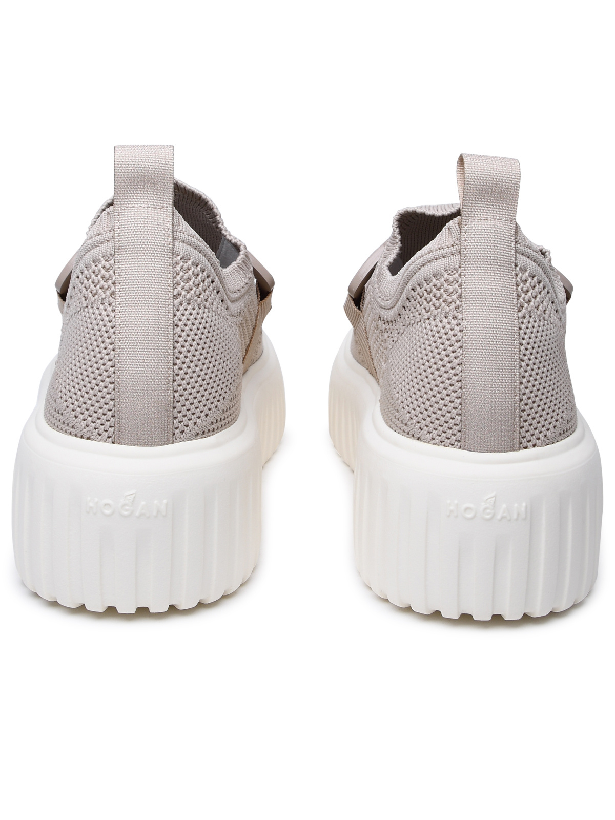 Hogan Beige Fabric Sneakers In White