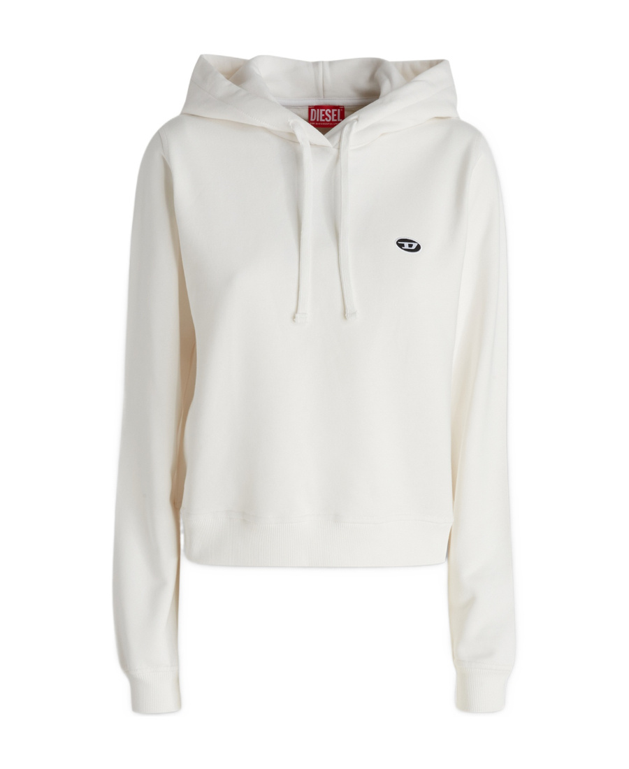 Diesel Logo-patch Drawstring Hoodie In White