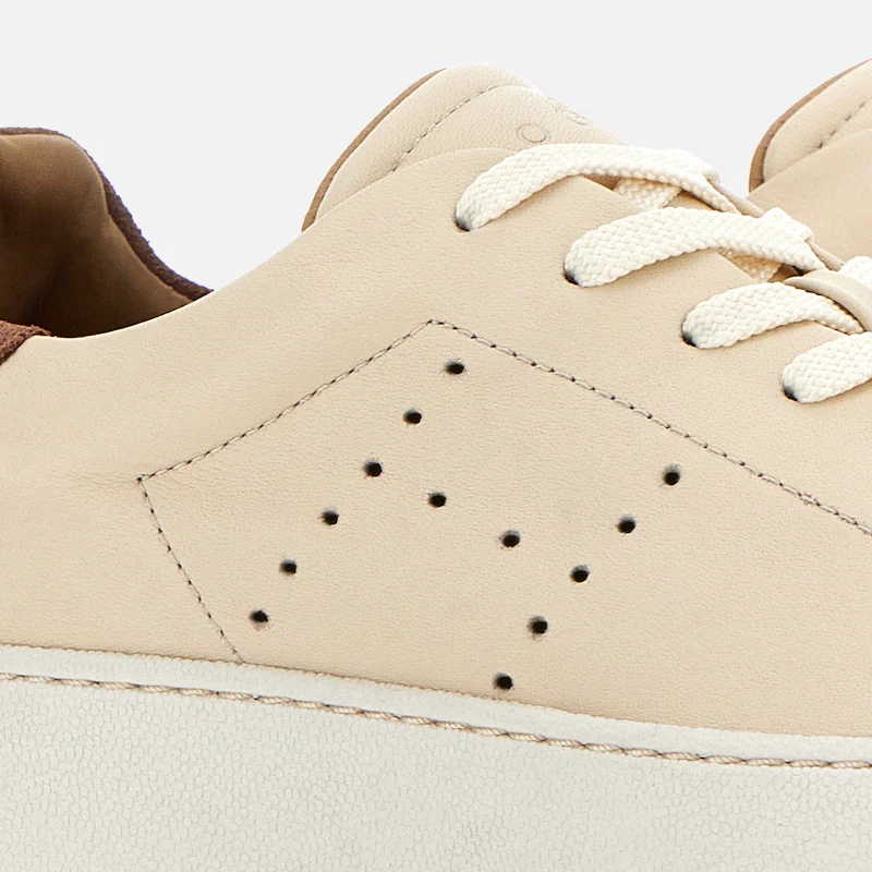 Hogan H672 Lace-up Leather Sneakers In Nude